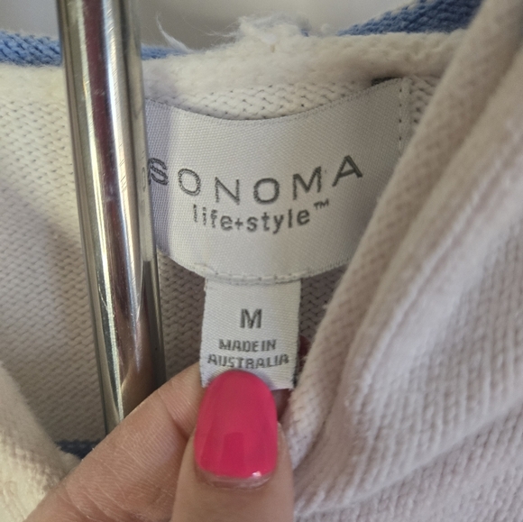 Sonoma Life + Style Women’s Hooded Zip-Up Sweater – Striped Size M - Picture 4 of 6